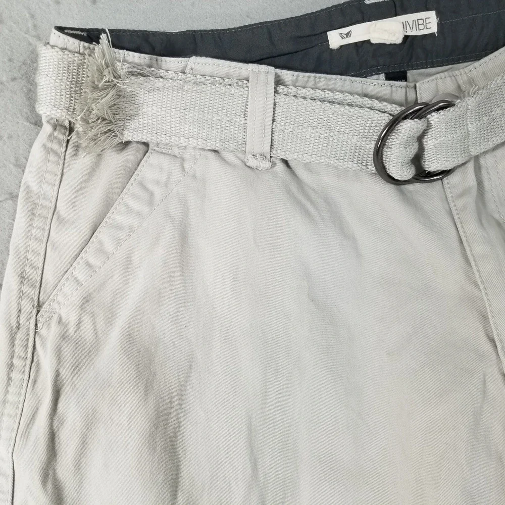 Univibe cargo pants men's 34x30 gray cotton grunge Street Y2K belt